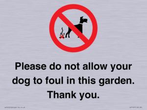 Please do not allow your dog to foul in this garden. Thank you.